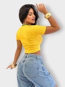 Cropped Feminino Brasil Moda Torcida Copa do Mundo 2026